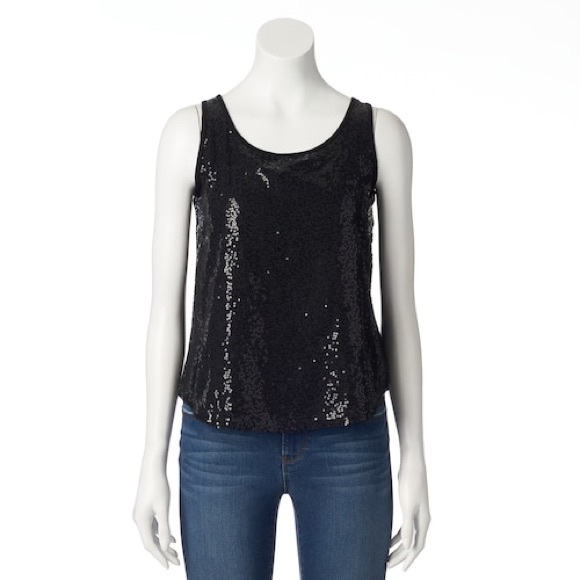 Apt 9 black sequin tank - Picture 1 of 2